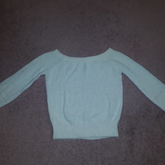 Ardene White Fuzzy Off The Shoulder Top | XS - Picture 4 of 7